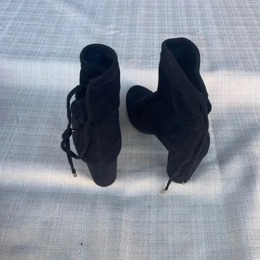 Women's Suede Black Booties - Sz. 8